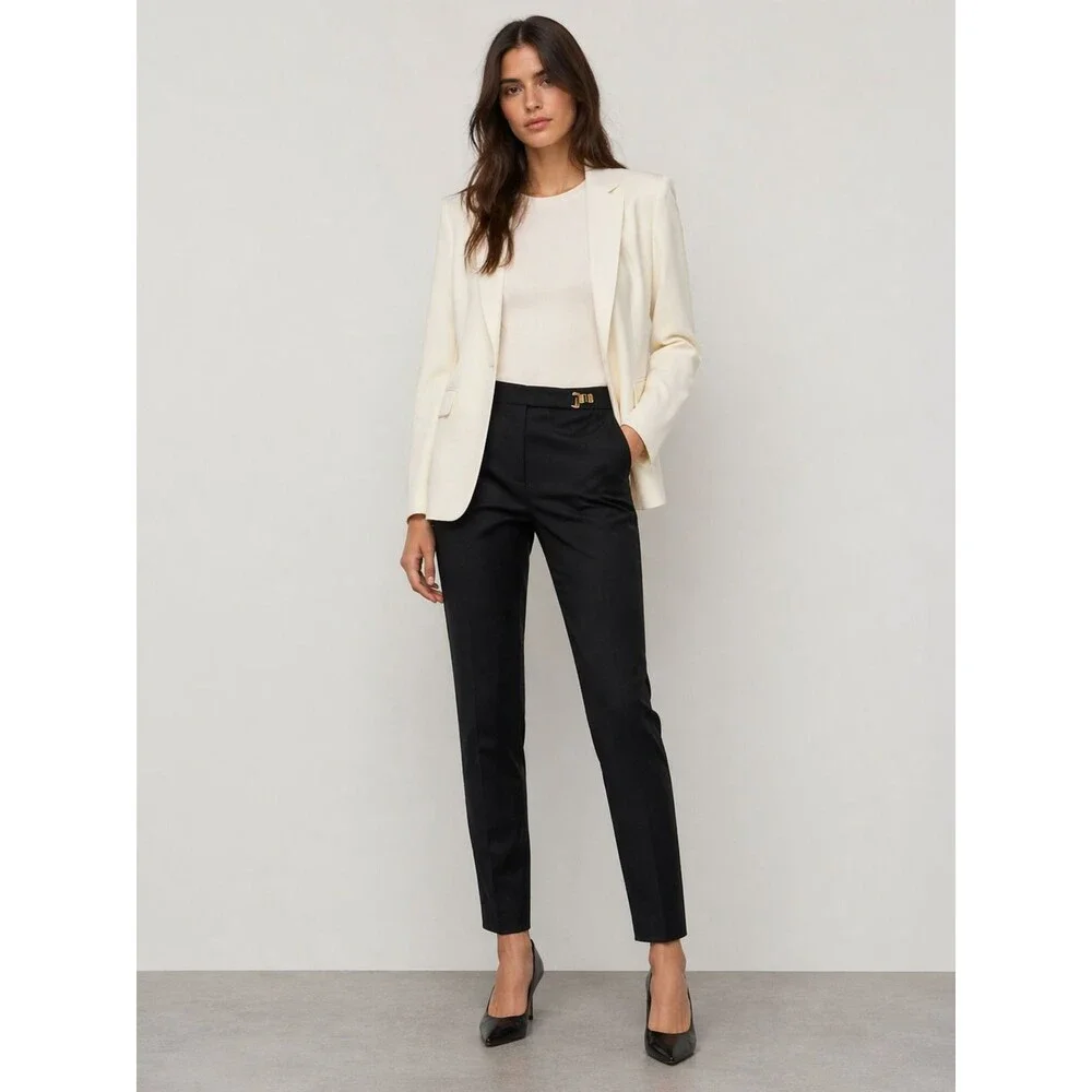 Sandro Paris Women’s Tailored Dress Black  Pants EU 34 US 2 Cotton - Picture 9 of 16